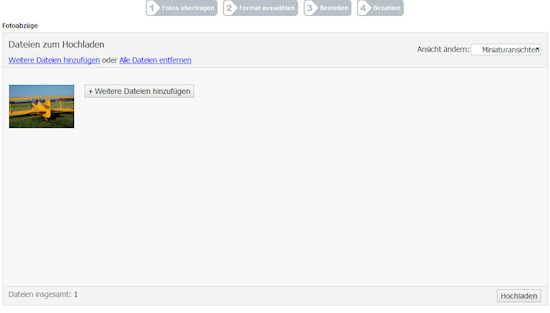 Foto-Upload bei foto.com